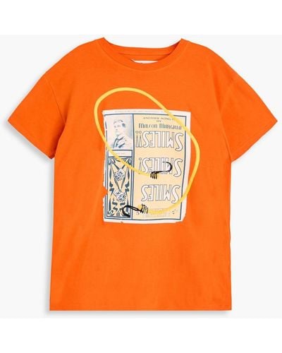 Maison Margiela Printed Cotton-jersey T-shirt - Orange