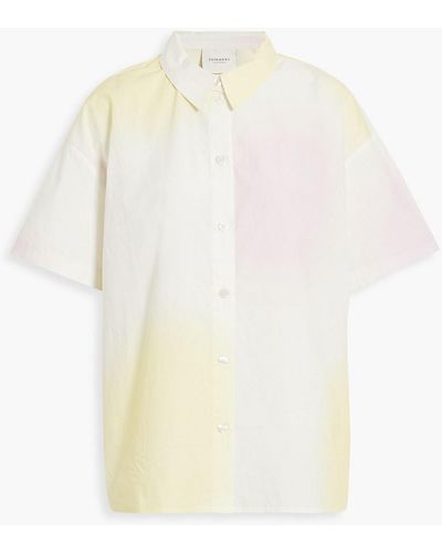 Summery Copenhagen Alina Tie-dyed Cotton-poplin Shirt - White