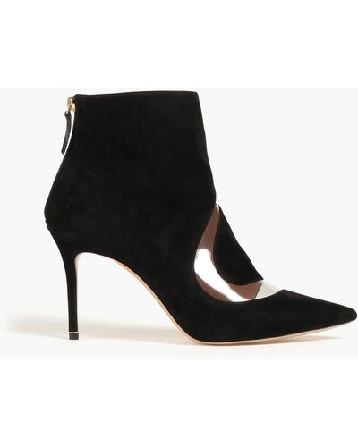 Nicholas Kirkwood Pvc-paneled Suede Ankle Boots - Black