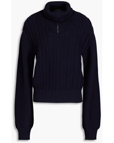 Officine Generale Tiphanie Merino Wool Half-zip Sweater - Blue