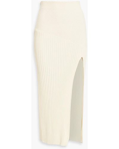 Nicholas Aiya Ribbed-knit Midi Skirt - White