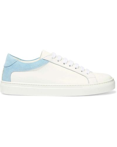 Iris & Ink Isabelle Suede-trimmed Leather Sneakers - Blue