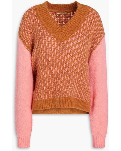 Rejina Pyo Two-tone Knitted Jumper - Orange
