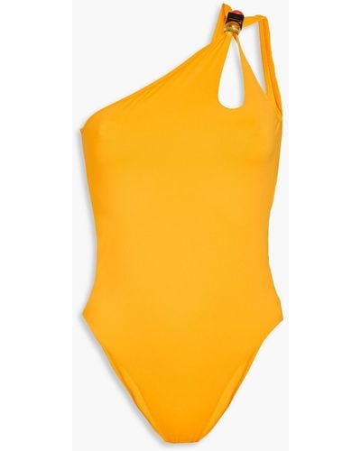 Sandro Appliquéd Cutout Swimsuit - Orange
