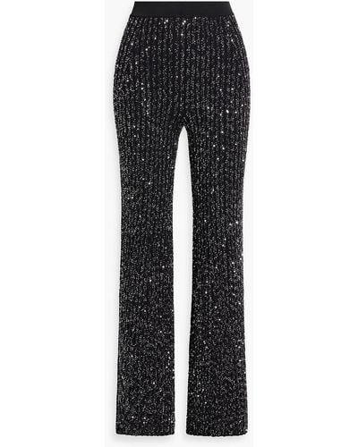 Missoni Sequin-embellished Crochet-knit Flared Pants - Black