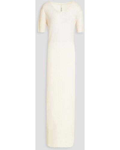 Petar Petrov Ribbed Linen And Silk-blend Maxi Dress - White