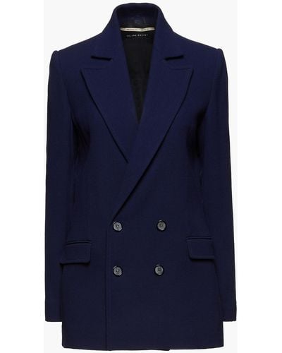 Roland Mouret Gilroy Double-breasted Wool-crepe Blazer - Blue