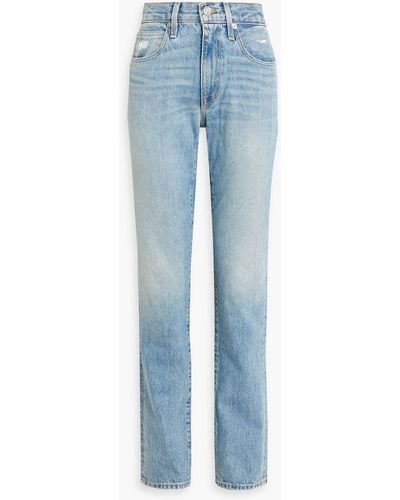 SLVRLAKE Denim Lennox halbhohe jeans mit geradem bein in ausgewaschener optik - Blau