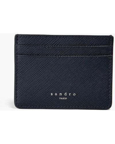 Sandro Textured-leather Cardholder - Blue