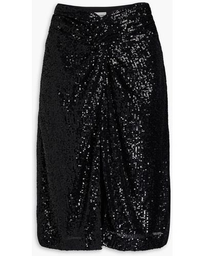 Claudie Pierlot Twisted Sequined Stretch-mesh Skirt - Black
