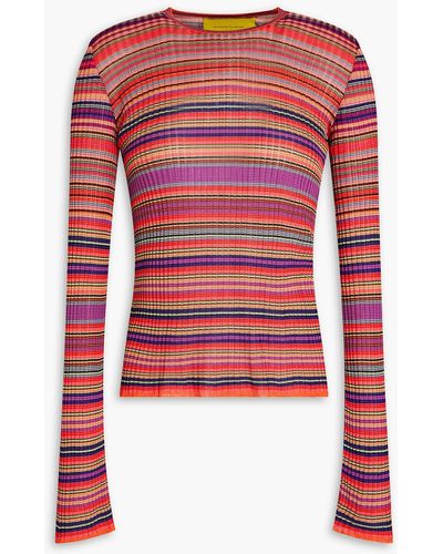 Marques'Almeida Striped Ribbed-knit Jumper - Red