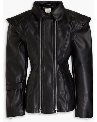 BITE STUDIOS Convertible faux leather jacket - Schwarz