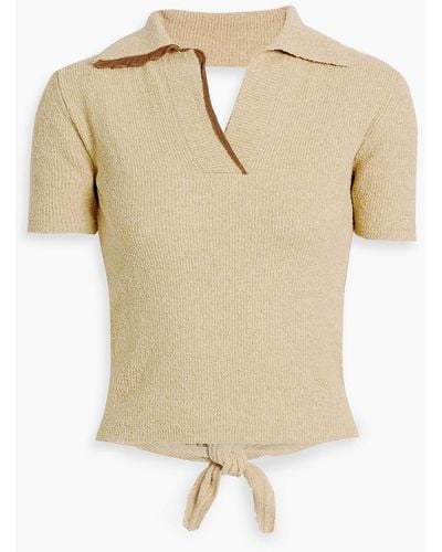 Jacquemus Bagnu Open-back Cotton-blend Terry Polo Shirt - Natural