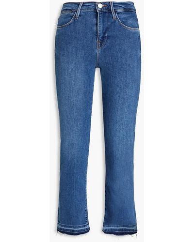 FRAME Le high hoch sitzende cropped jeans mit geradem bein - Blau