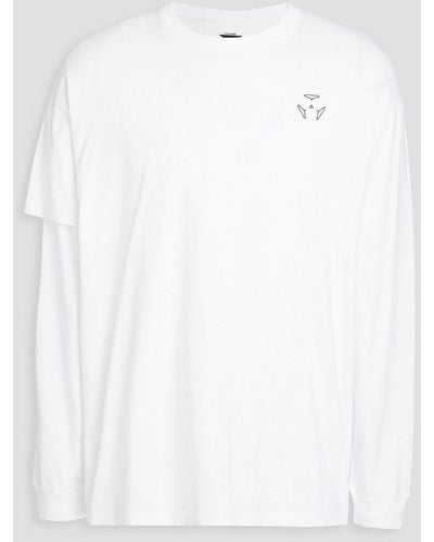 ACRONYM Mehrlagiges t-shirt aus baumwoll-jersey mit print - Weiß