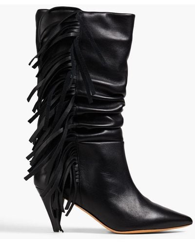 IRO Cranko Fringed Leather Boots - Black