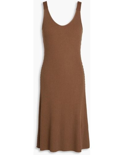 Vince Ribbed-knit Dress - Brown
