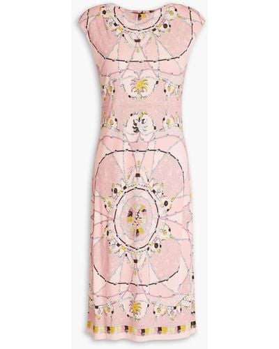 Emilio Pucci Bedrucktes kleid aus jersey - Pink