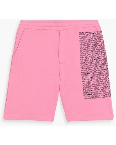 Helmut Lang Printed French Cotton-terry Shorts - Pink