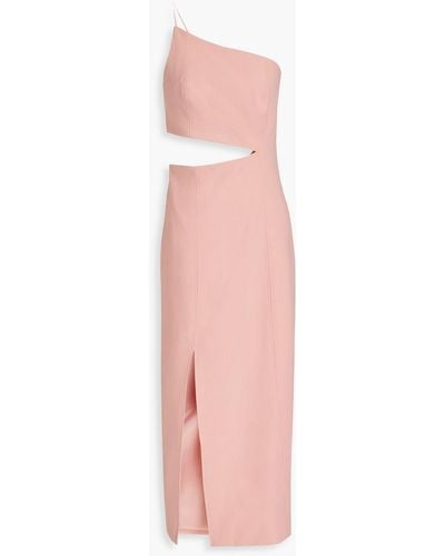 Cinq À Sept Laurile One-shoulder Cutout Woven Midi Dress - Pink