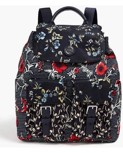 Tory Burch Floral-print Shell Backpack - Black