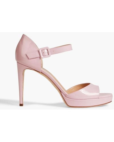 Sergio Rossi Patent-leather Platform Sandals - Pink