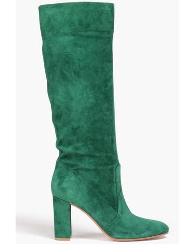 Gianvito Rossi Suede Knee Boots - Green