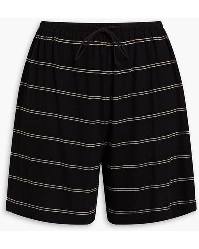 Vince Striped Knitted Shorts - Black