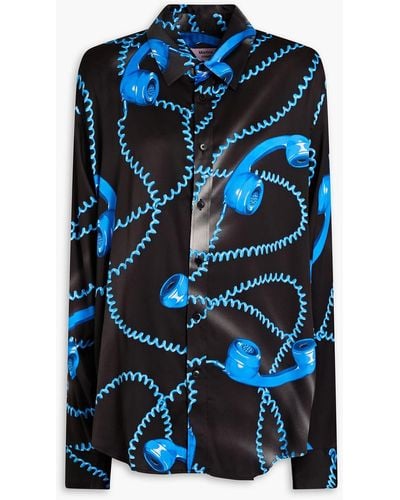 Martine Rose Bedrucktes hemd aus satin - Blau