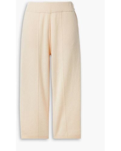 LoveShackFancy Foxglove Cropped Cashmere Track Trousers - Natural