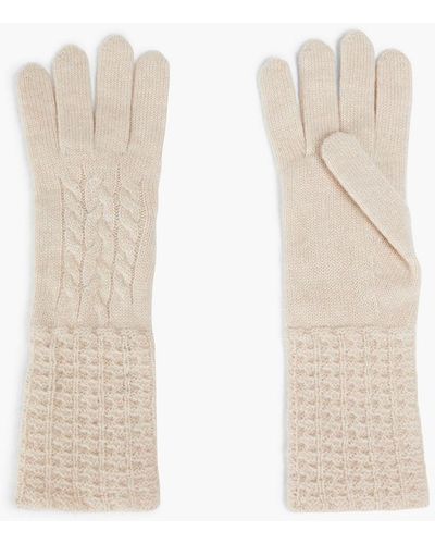 N.Peal Cashmere Cable-knit Cashmere Gloves - White