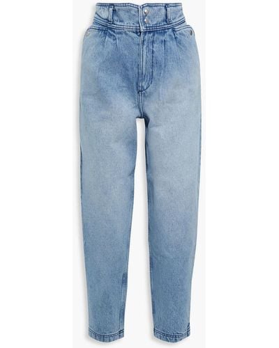 IRO Faded High-rise Tapered Jeans - Blue