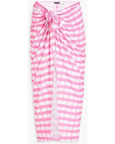Jacquemus Nodi Knotted Gingham Jersey Pareo - Pink