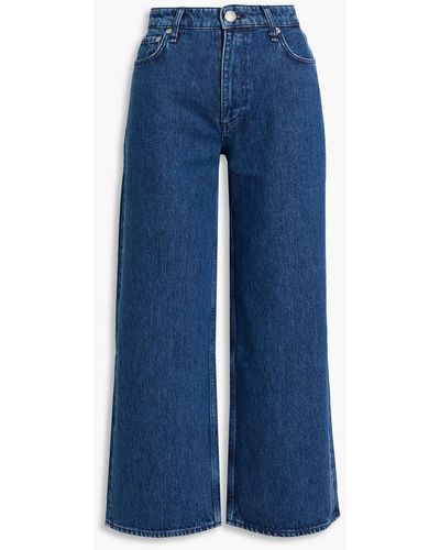 Rag & Bone Andi Cropped High-rise Wide-leg Jeans - Blue