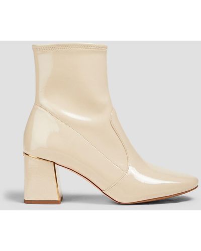 Tory Burch Patent-leather Ankle Boots - Natural