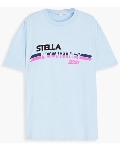 Stella McCartney T-shirt aus baumwoll-jersey mit print - Blau