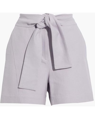 IRO Star Belted Cotton-twill Shorts - Purple