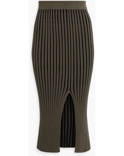 NAADAM Ribbed Cotton And Cashmere-blend Midi Skirt - Natural