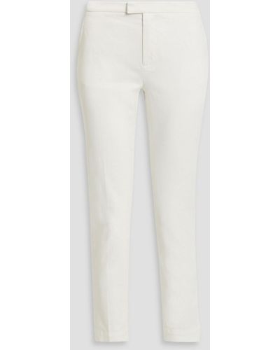 ATM Cotton-blend Twill Slim-leg Trousers - White