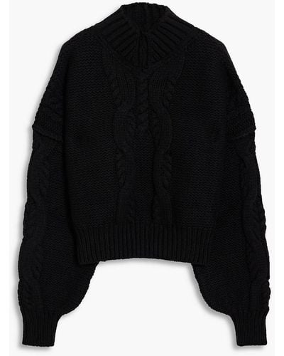 IRO Lyme Cable-knit Merino Wool-blend Turtleneck Jumper - Black