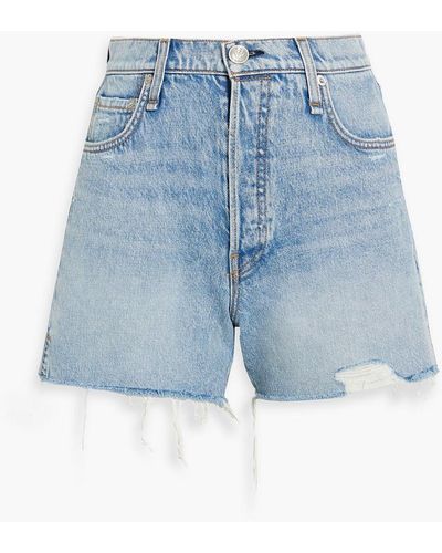Rag & Bone Distressed Denim Shorts - Blue