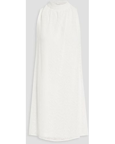 DKNY Fil Coupé Chiffon Mini Dress - White