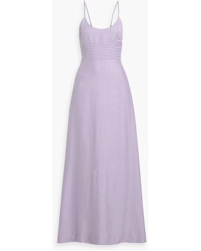 Jonathan Simkhai Prudence Cutout Linen-blend Maxi Dress - Purple