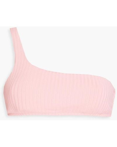 Melissa Odabash Toulouse One-shoulder Ribbed Bikini Top - Pink