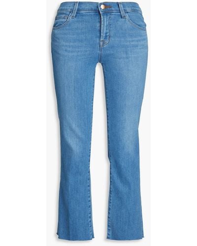 J Brand Halbhohe kick-flare-jeans in ausgewaschener optik - Blau