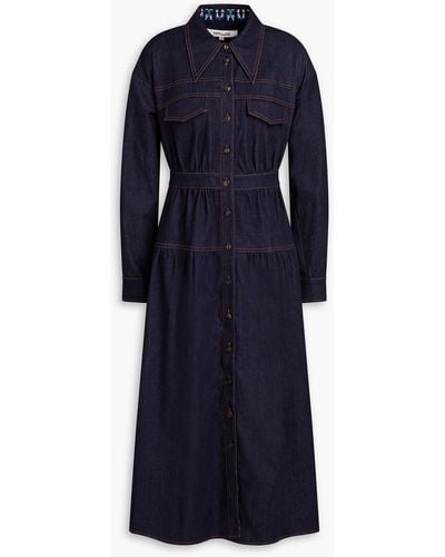 Diane von Furstenberg Midi-hemdkleid aus denim - Blau