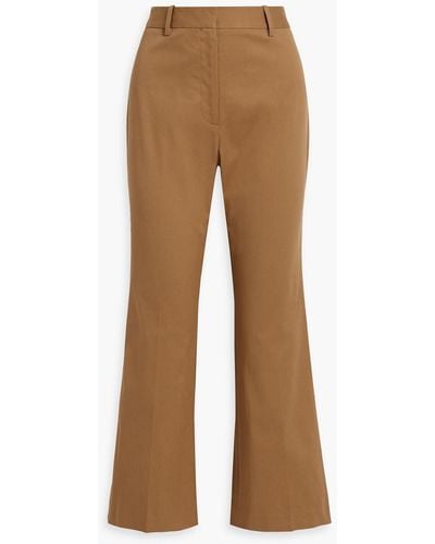 Nili Lotan Corette Cotton-blend Twill Straight-leg Pants - Brown