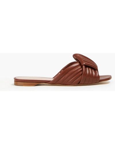 Rupert Sanderson Knotted Leather Sandals - Brown