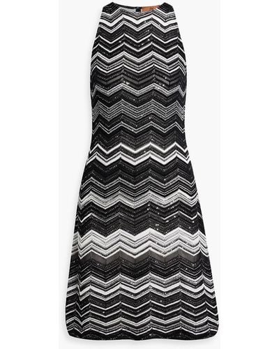 Missoni Sequin-embellished Crochet-knit Dress - Black