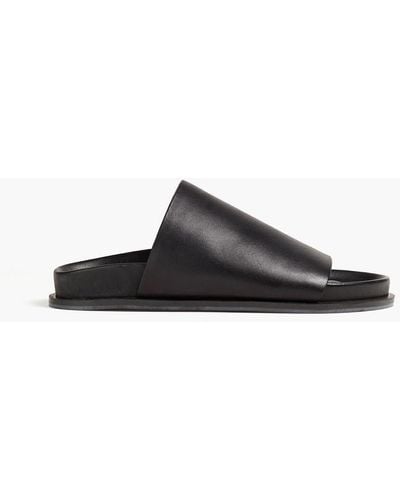 A.Emery Luca Leather Slides - Black